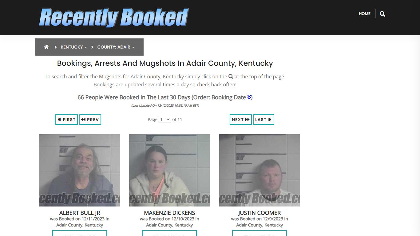 Recent bookings, Arrests, Mugshots in Adair County, Kentucky